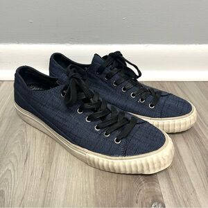 John Varvatos Sneakers Men’s 9 Blue Two-Tone Blended Fabric Low Top